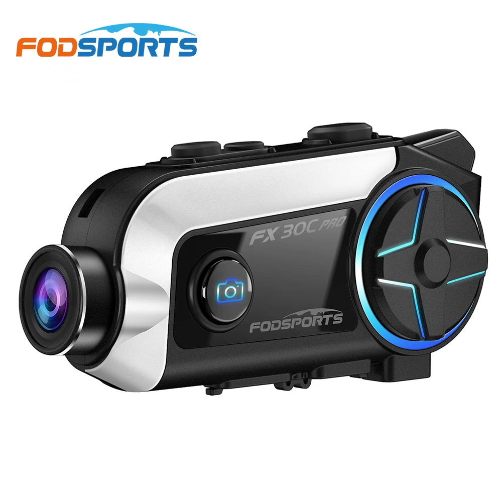 Fodsports-Enregistreur de caméra de casque de moto BT, FX30C PRO, 1000m, haute qualité, offre spéciale, interphone 1080p, écouteur Bluetooth