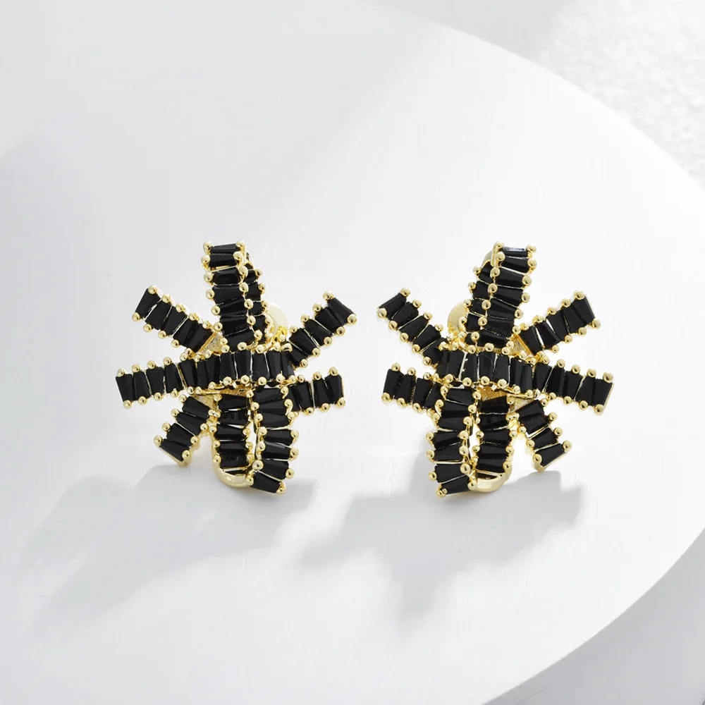 Fashion commuter temperament celebrity super flash zircon inlaid earrings light luxury high-end earrings streamer bow earrings