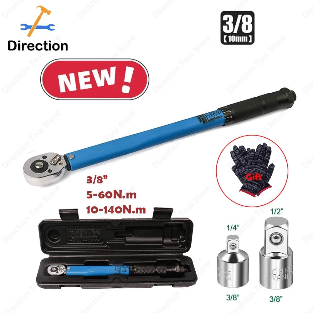 5-60N.m 10-140N.m Torque Wrench 3/8” Bidirectional preset torque wrench professional bicycle motorcycle car repair tool