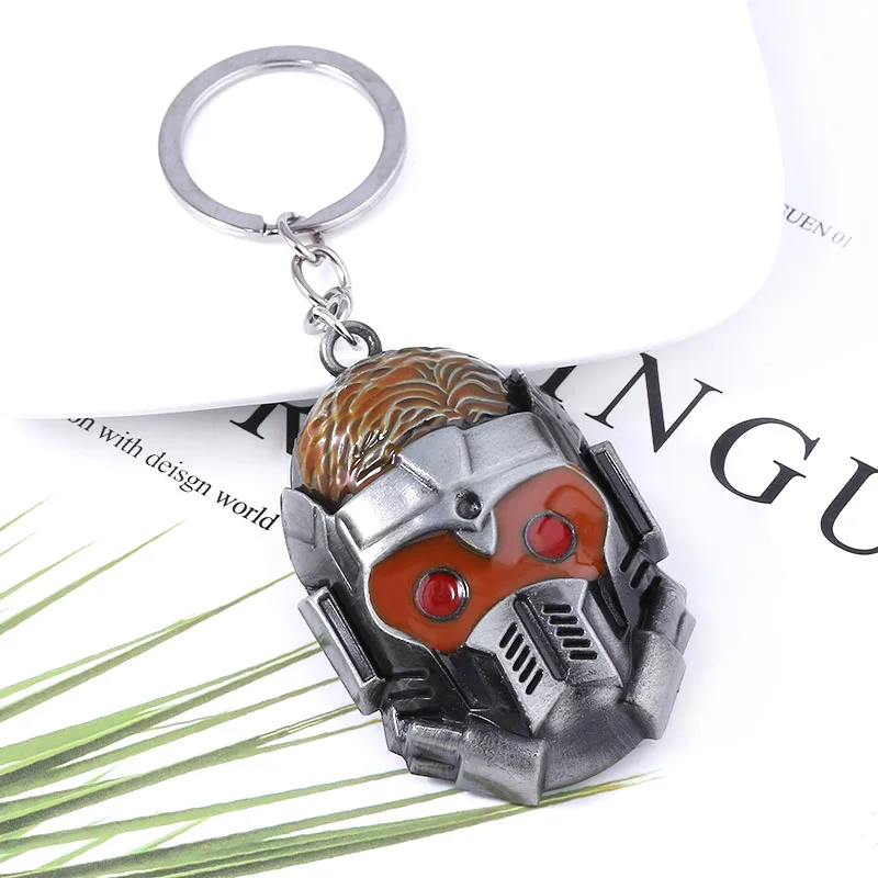 Llavero con máscara de Star-Lord, llavero con colgante de Guardianes de la galaxia para hombre, llavero de coche, joyería