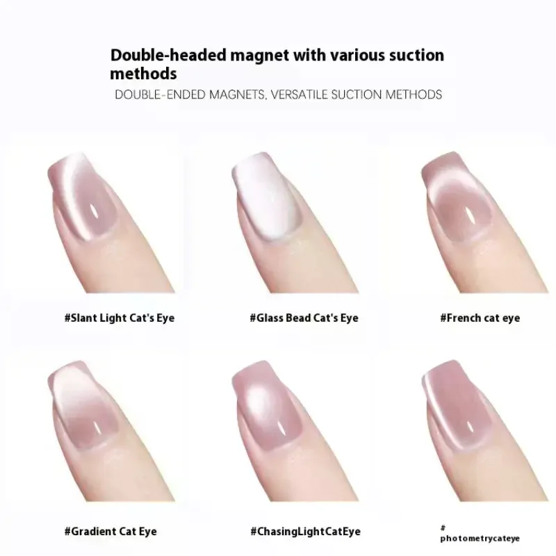 강력한 자석이 있는 더블 엔드 마그네틱 캣츠 아이 네일 자석 스틱 스틸 볼 포함 슈퍼 강력 젤 폴리쉬 자석 펜 매니큐어 자석 도구
