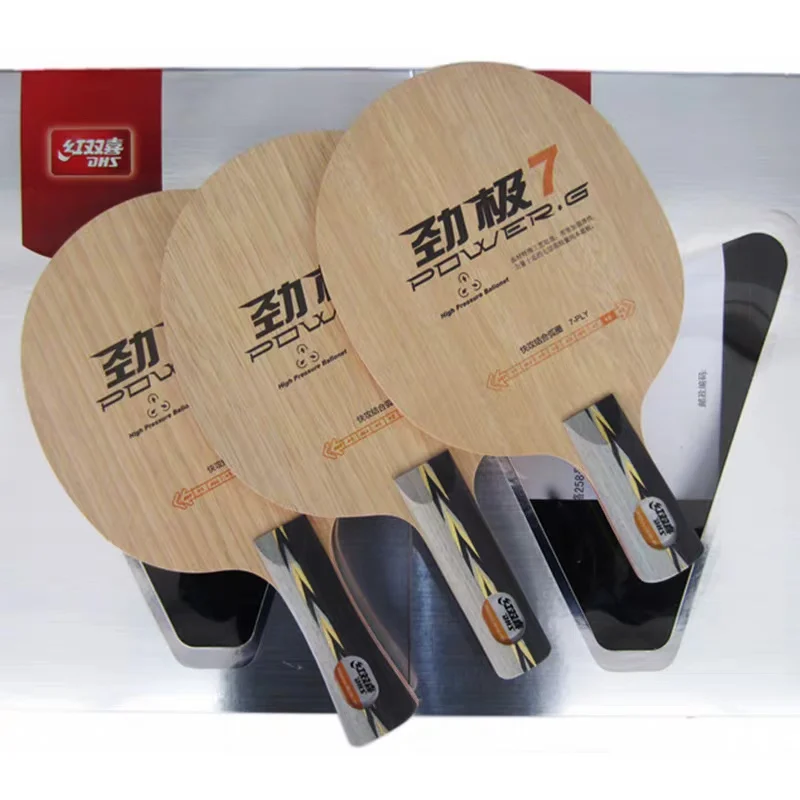 dhs-red-double-happiness-jin-ji-7-table-tennis-paddle-pure-wood-pg7-bottom-board-seven-layers-professional-sports-fitness