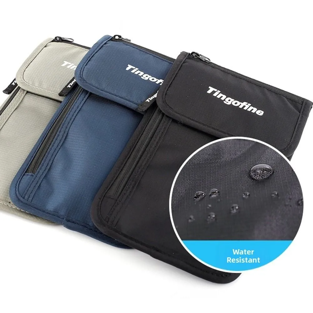 Anti-Theft Travel Document Card Bag Waterproof Nylon Travel Neck Wallet Portable Adjustable Document Case Credit Card