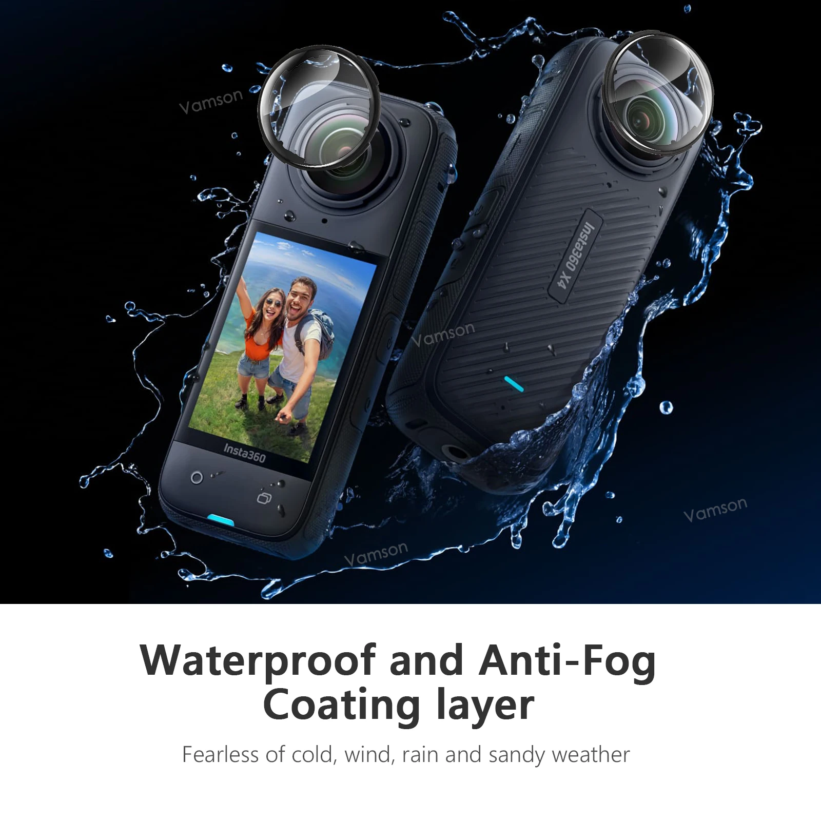 Vamson Lens Guards Cap for Insta360 X4 Anti-Scratch High Quality Lens Protection Cover for Insta360 X4 Action Camera Accessories