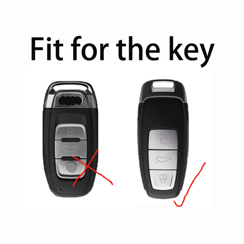 Titanium Gray for Audi A3 A4 B9 A6 C8 A7 S7 4K A8 D5 S8 Q7 Q8 SQ8 E-tron 2018 2019 2020 2021 Car Key Case Cover Fob Accessories