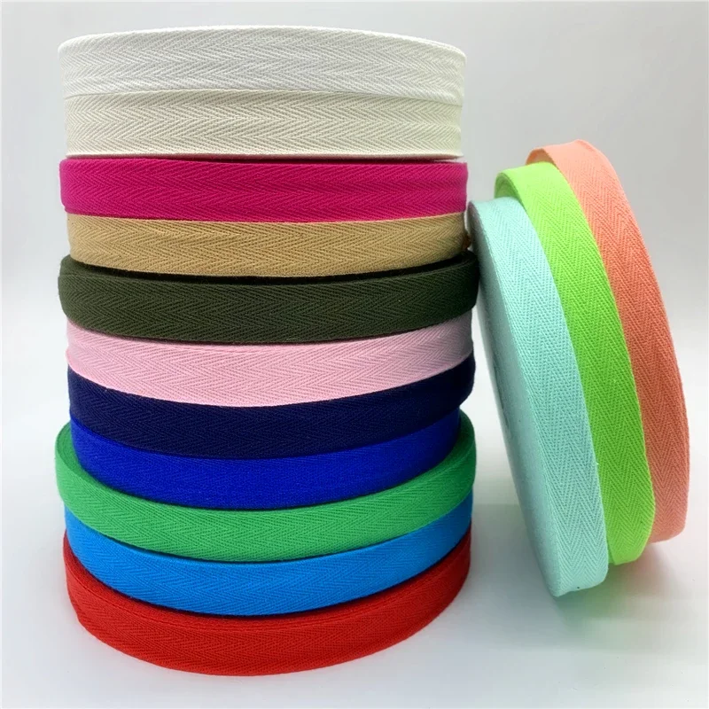 5 Yards 10mm/20mm 100% Cotton Herringbone Ribbon Wedding Christmas DIY Sewing Crafts