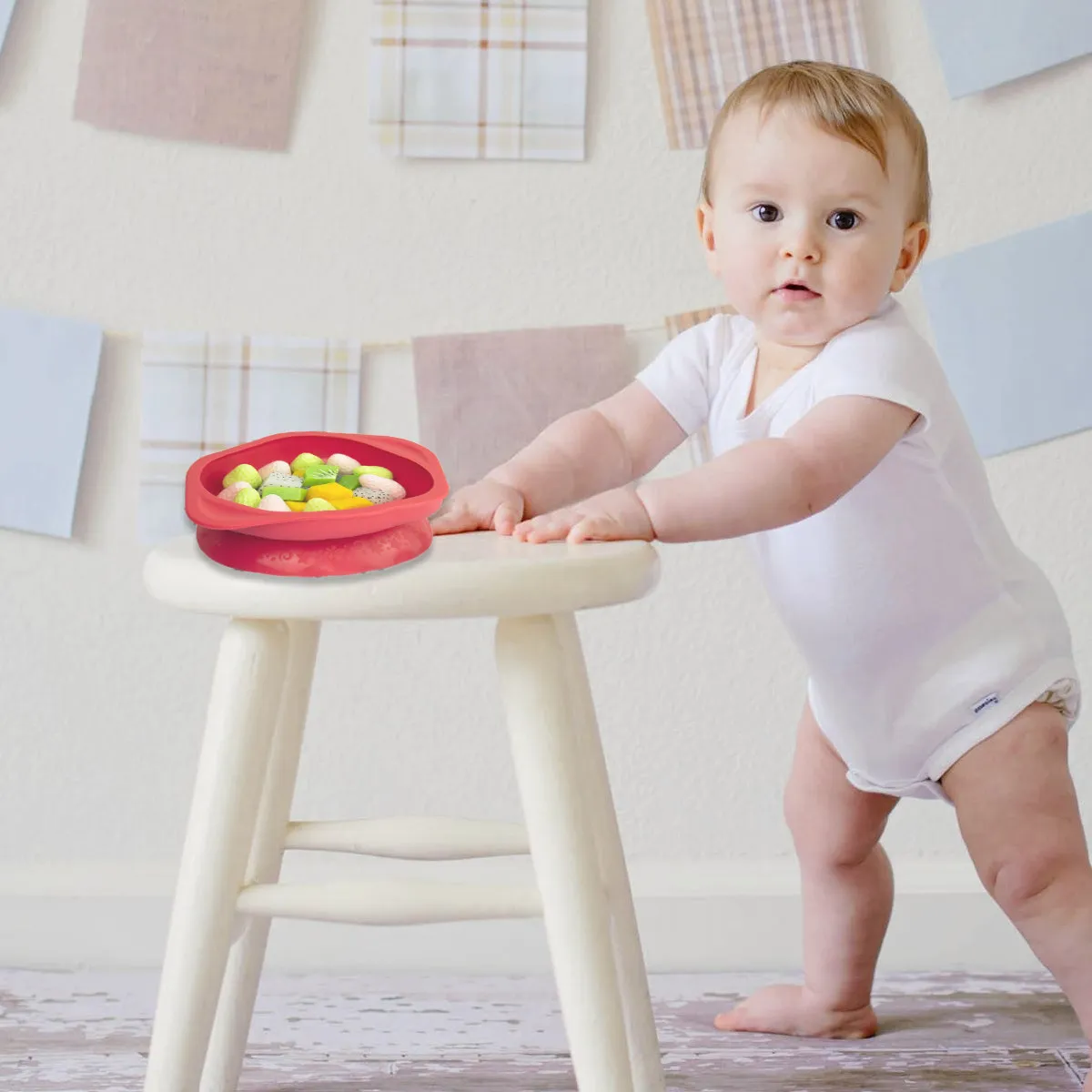 

1Pcs Baby Suction Bowl Silicone Material Smooth Skin Friendly Non Slip Bottom Toddler Tableware Mess Free Feeding Bowl