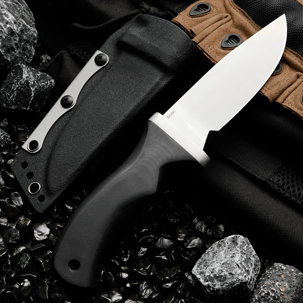 HUANGFU high-quality M390 powder steel fixed blade, straight outdoor knife, wilderness survival knife, men's small knife