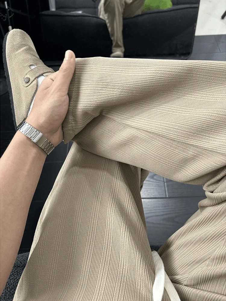 

Ice Silk Qui Dry Straight Leg Pants Men's Summer Thin Hanging Sensation Slimming Long Leg Wide Leg Pants Cool Feeling