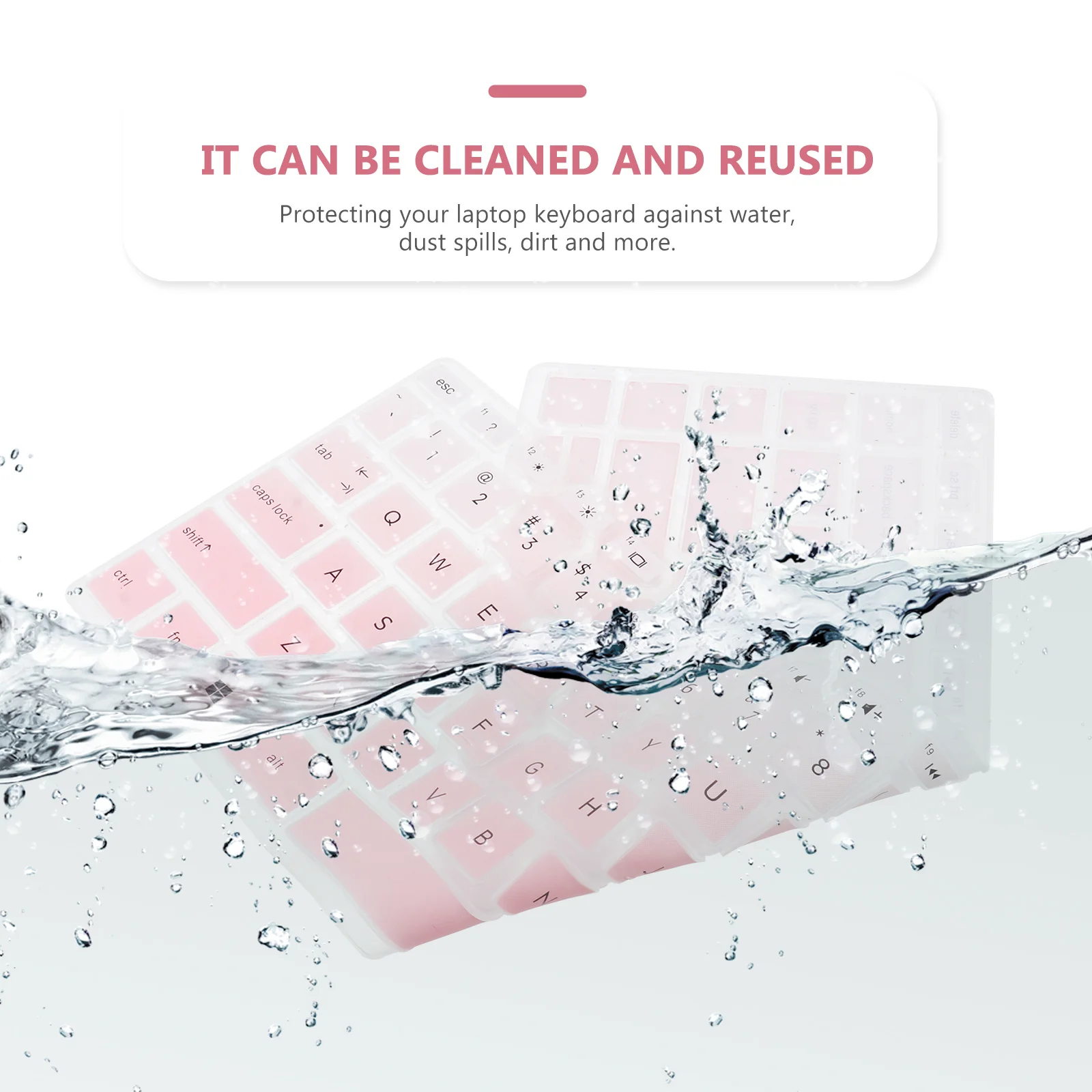 

2Pcs 14 Inches Silicone Keyboard Protective Film Notebook Cover Easy Clean Gradient Pink Laptop Keyboard Protector