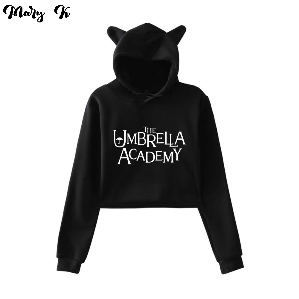 hoodies for women The Umbrella Academy Crop Hoodie Sweatshirts Women Cat Pullover Girl Kawaii Hip Hop Tracksuit ladies clothes