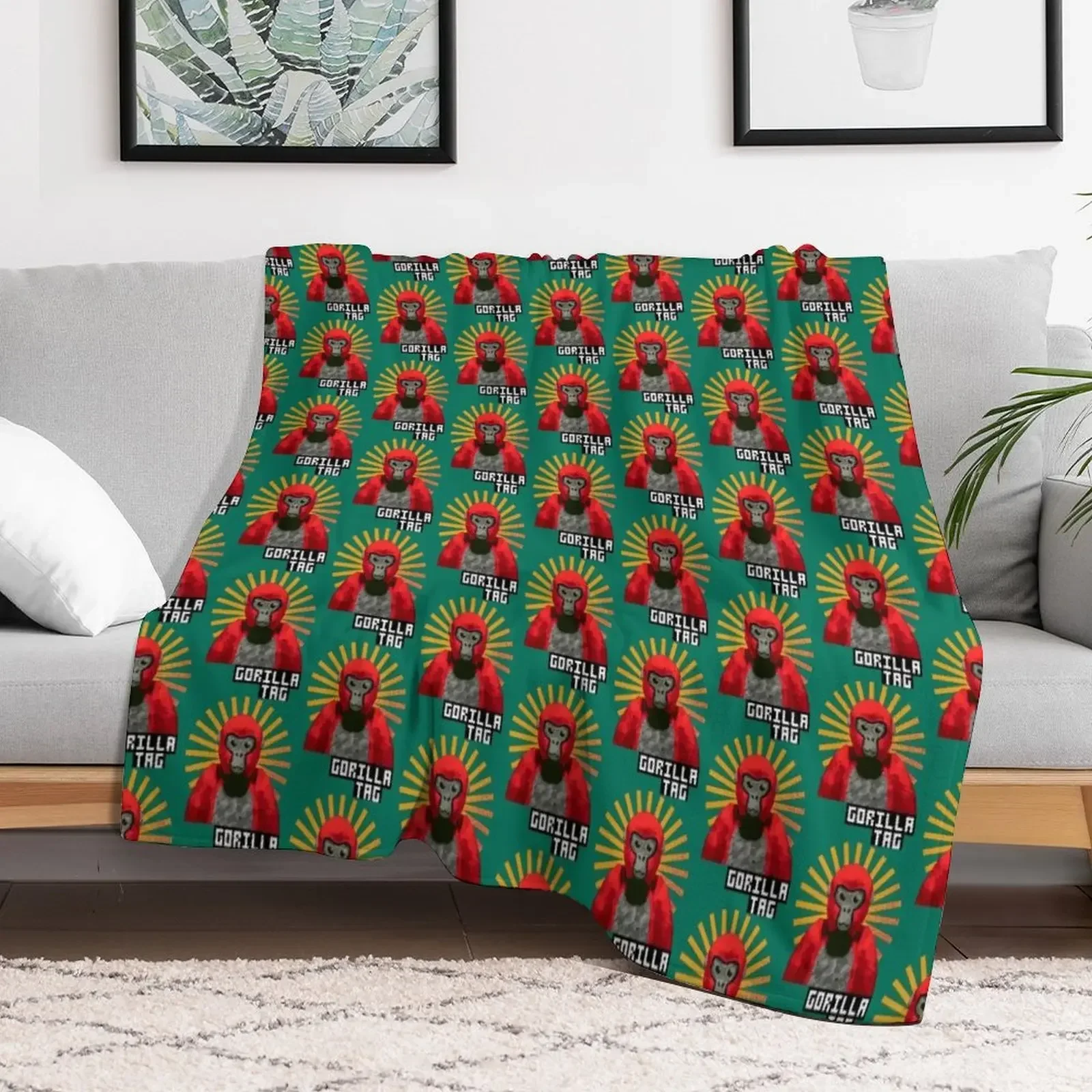 

gorilla tag pfp maker Gorilla Tag RED GORILLA Throw Blanket Cute Luxury Thicken Tourist Picnic Blankets