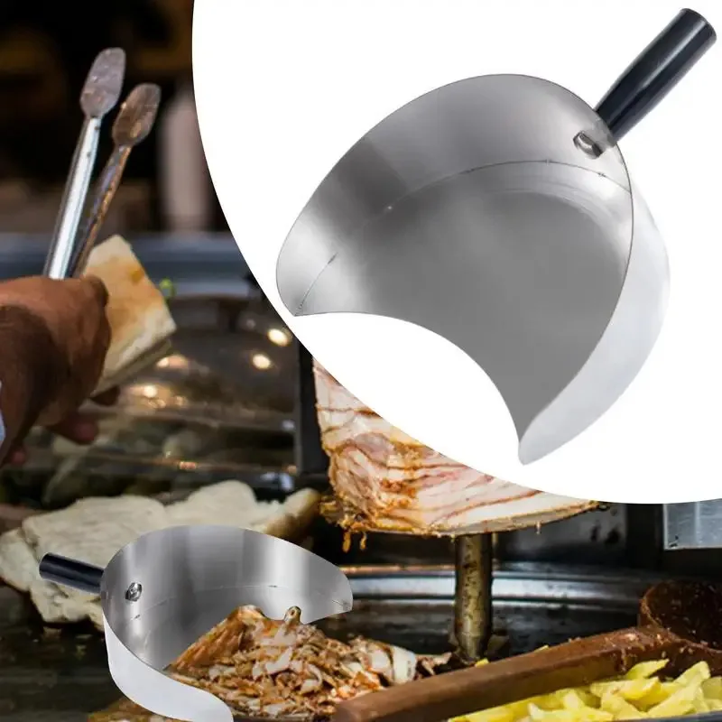 

TOPLIVING Handheld Meat Chuck Grill Spatula Stainless Steel Meat Catcher Pan Barbecue Shovel Portable Heat Resistant BBQ Grill M