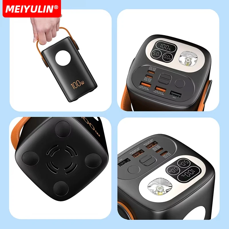 باور بانك بسعة كبيرة 100 وات 60000 مللي أمبير في الساعة لأجهزة الكمبيوتر المحمول المحمولة USB C PD شحن سريع بطارية خارجية لهاتف iPhone 16 وسامسونج وشاومي #4