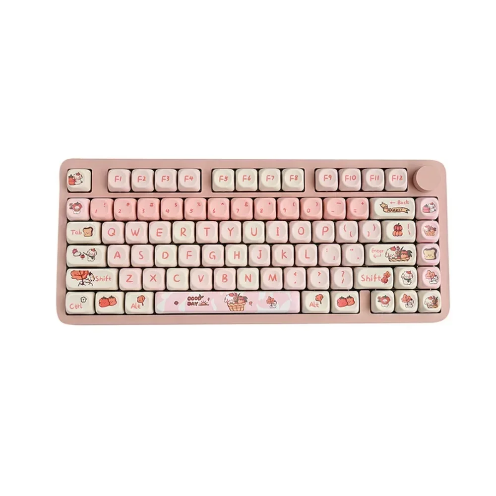 Pink Keycaps/Happy Fix Dog Theme MOA Highly Customizable Mechanical Keyboard Keycaps for Gaming Keyboards MX Switch