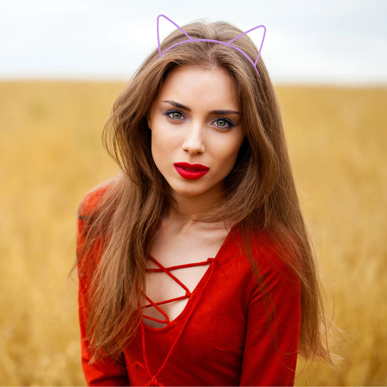 

10 Pcs Headbands Plastic Cat Ear Hairband Ears Cute for Girls Top Headpiece Animal Party Child