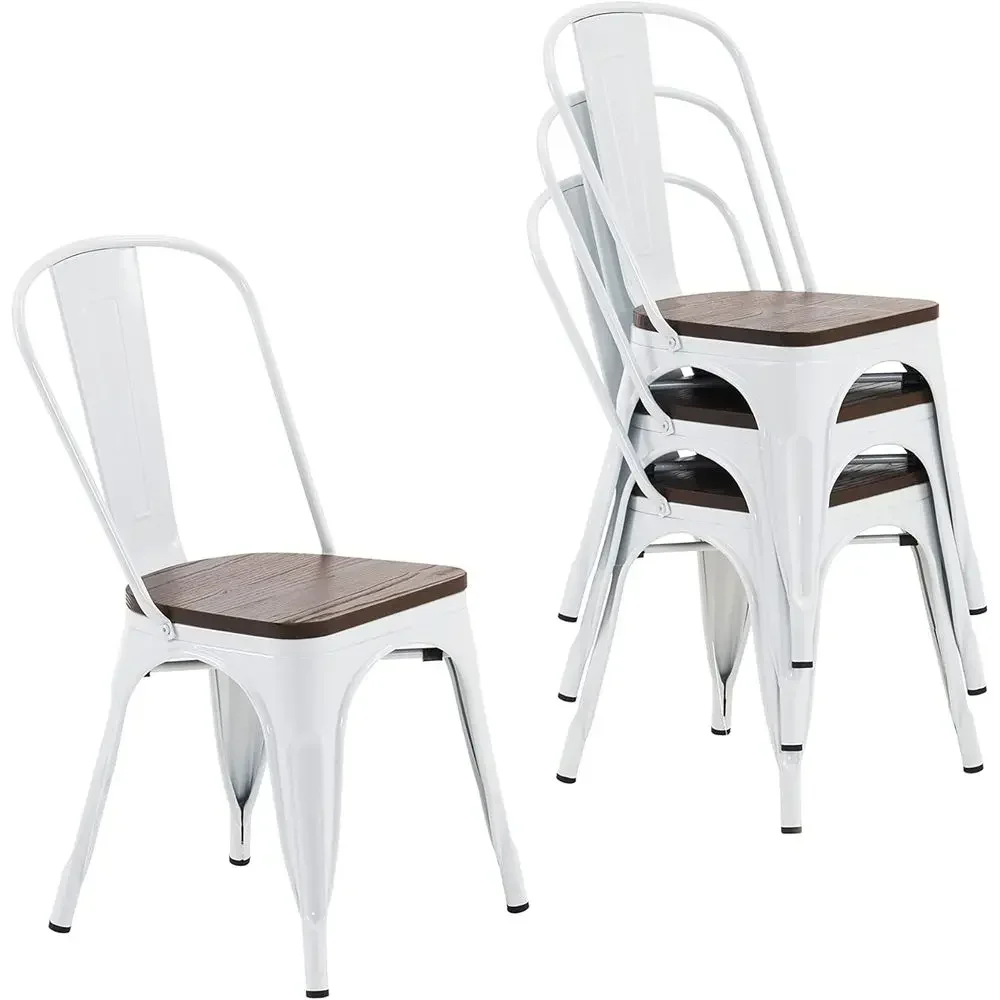 

Metal Dining Chair armhouse Tolix Style or Kitchen Dining Room Caé Restaurant Bistro Patio, 18 Inch, Stackable, Waterproo Indoor