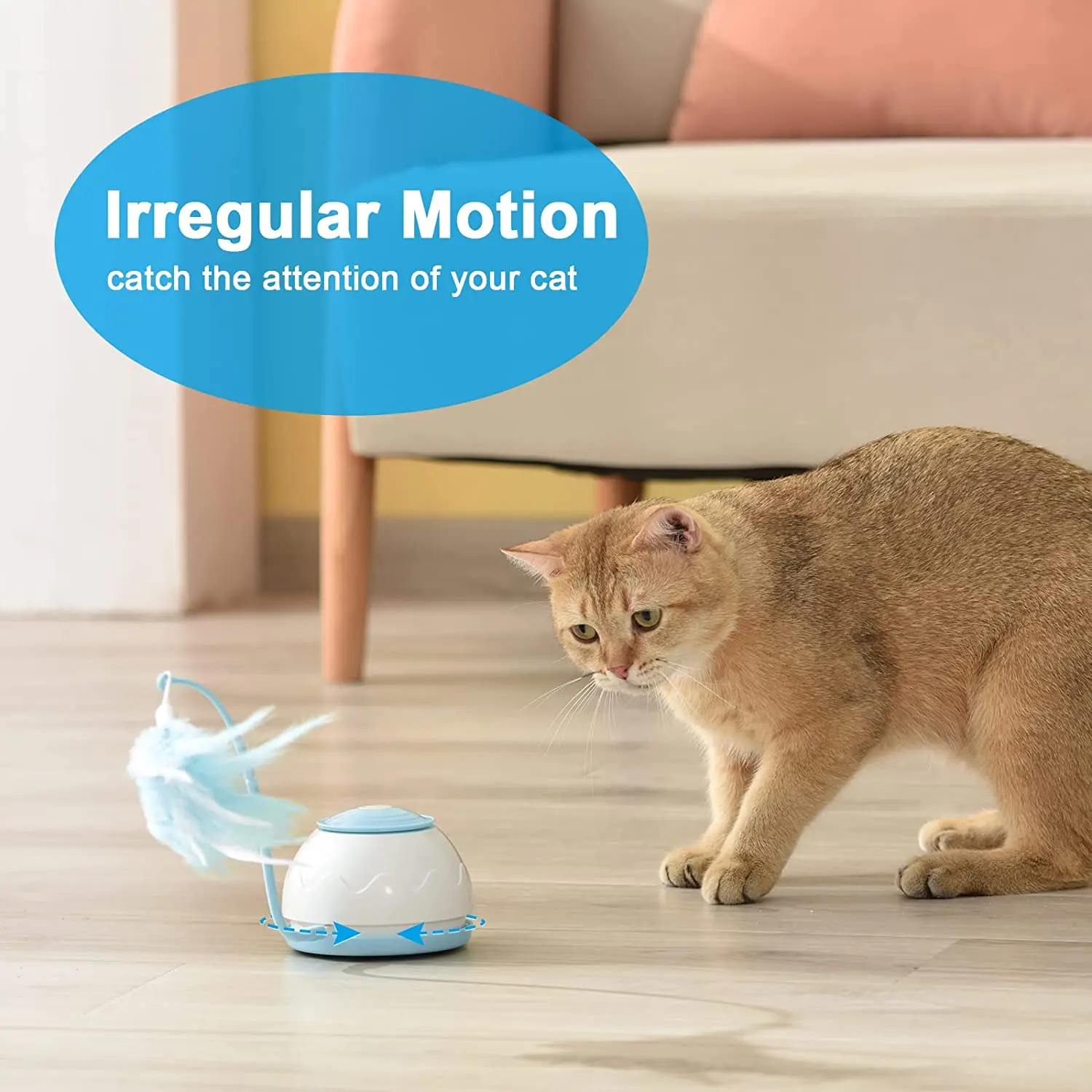 

Electric Cat Toy USB Charging 360 Rotating Interactive Puzzle Intelligent Pet Items Cat Supplies Accessories Cat Teasing Feather