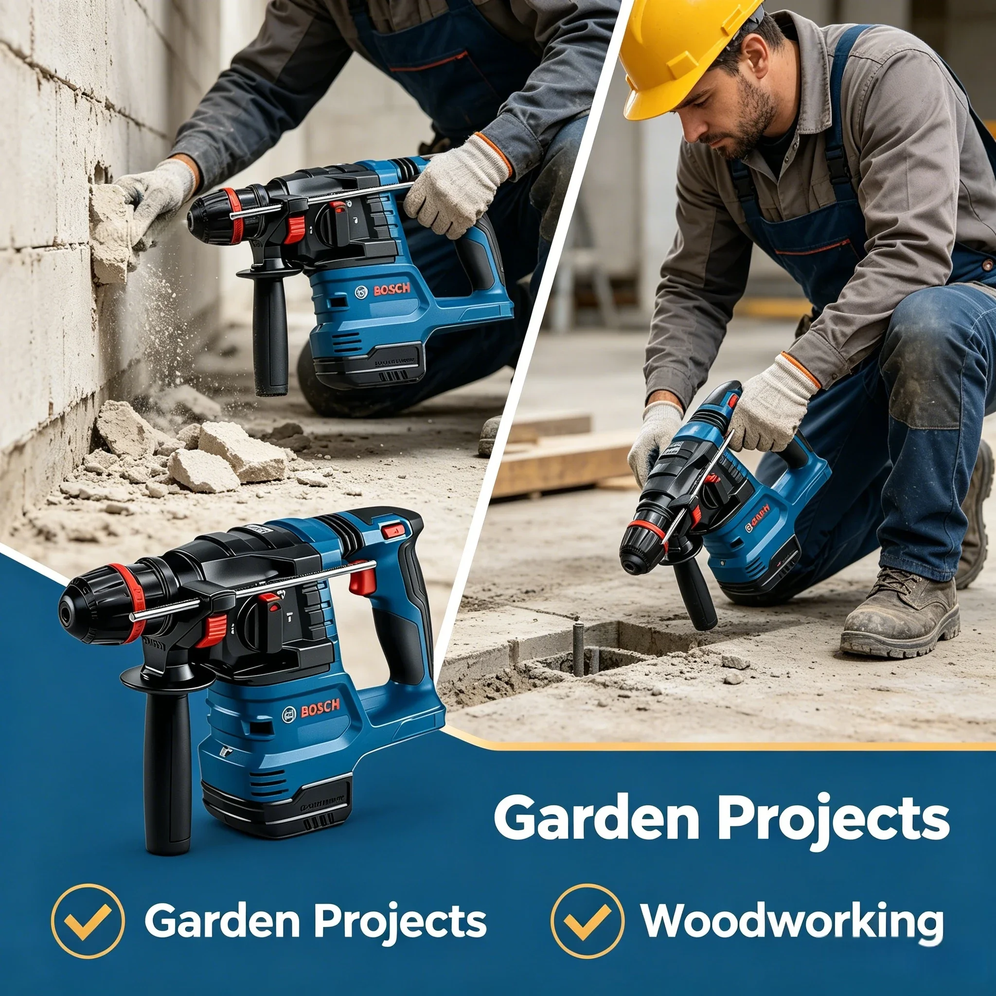 BOSCH GBH 18V-22X Cordless Rotary Hammer Impact Drill Hammer SDS PLUS Professional 18V Brushless Power Tools GBH 18V-22 X