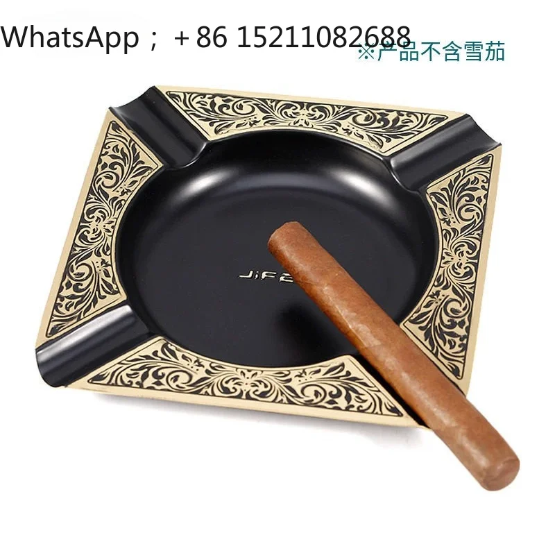 LLY Monsoon Cigar Special Ashtray Atmospheric Gold 4-slot Large Capacity Office Four-person High-end Copper Alloy Genus