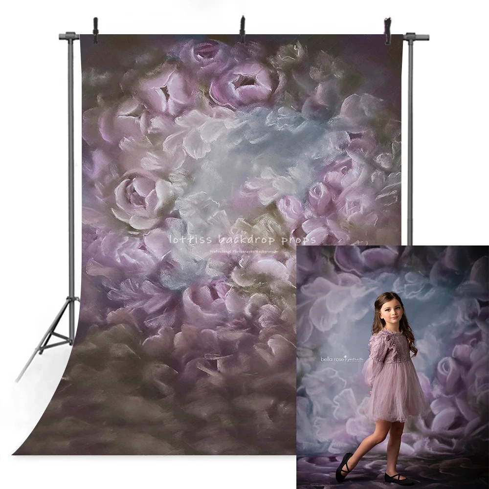 Abstract Art Floral Photography Backdrops Child Girl Pregnant Portrait Photocall Props Hand Painting Flower Studio Background