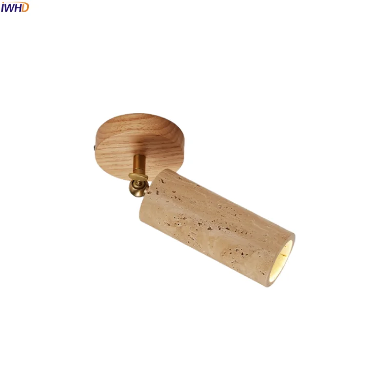 

IWHD 4W Rotatable LED Ceiling Lamp Nordic Minimalism Yellow Travertine Corridor Living Room Home Decor Ceiling Light Plafondlamp