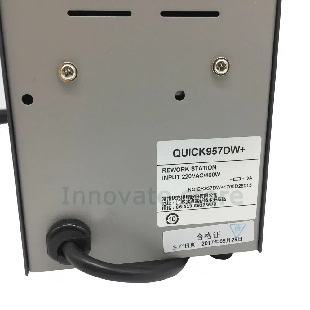 Rework Stations QUICK 957DW+ Hot Air Heat Gun Solder Station 400W LED Display Adjustablewith Welding Station Helical Wind 220V