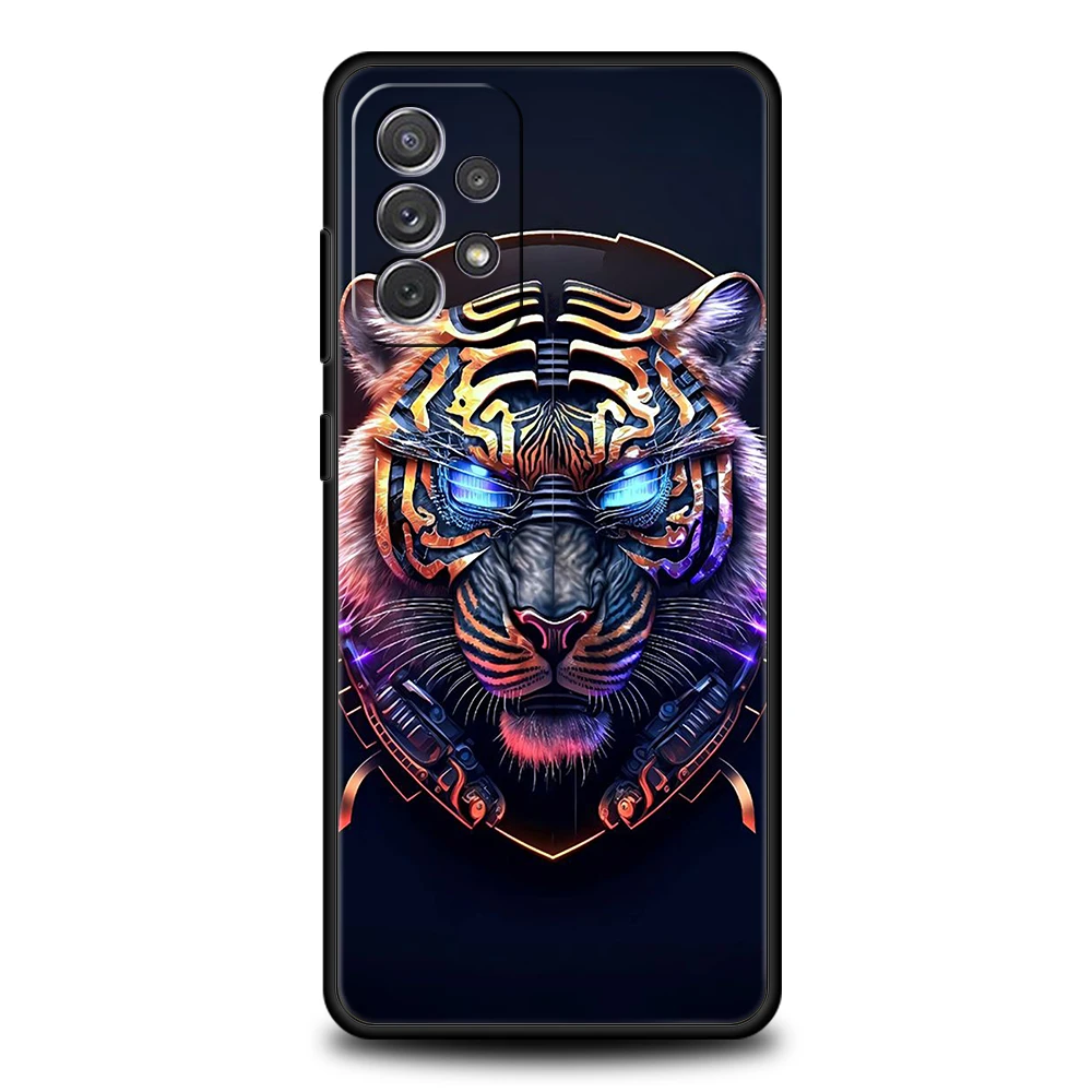 Coque de téléphone dessin animé tigre pour Samsung Galaxy, coque souple, sacs, A15, A14, A25, A54, A34, A51, A71, A72, A73, A32, A52, A52S, A11, A21S, A31, A41, 5G