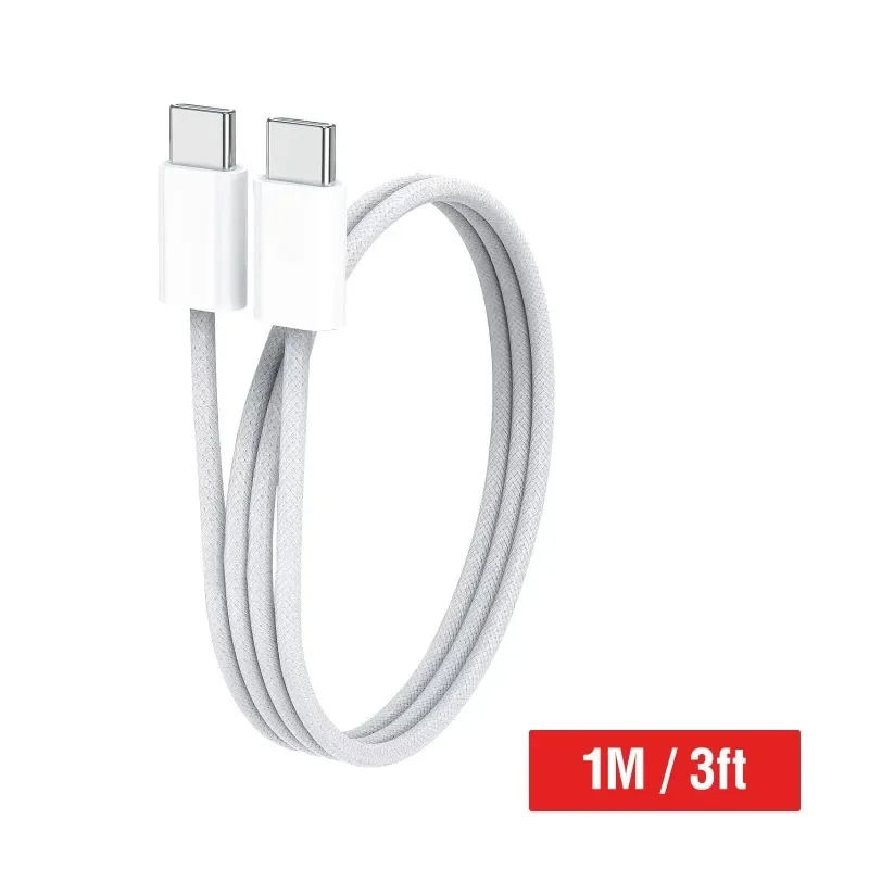 【From China】US Warehouse PD 60W 1M Nylon Type C USB Cables Fast Charging High Speed Data Transfer for 15 16 Pure Co