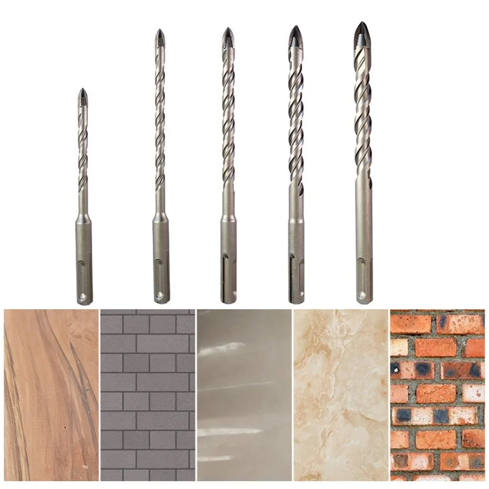 1pc Drill Bit With 2 Cutting Edges Alloy Steel 6-12mm For Ceramic Granite Tile Stone Wood Plastic Concrete Walls Drilling