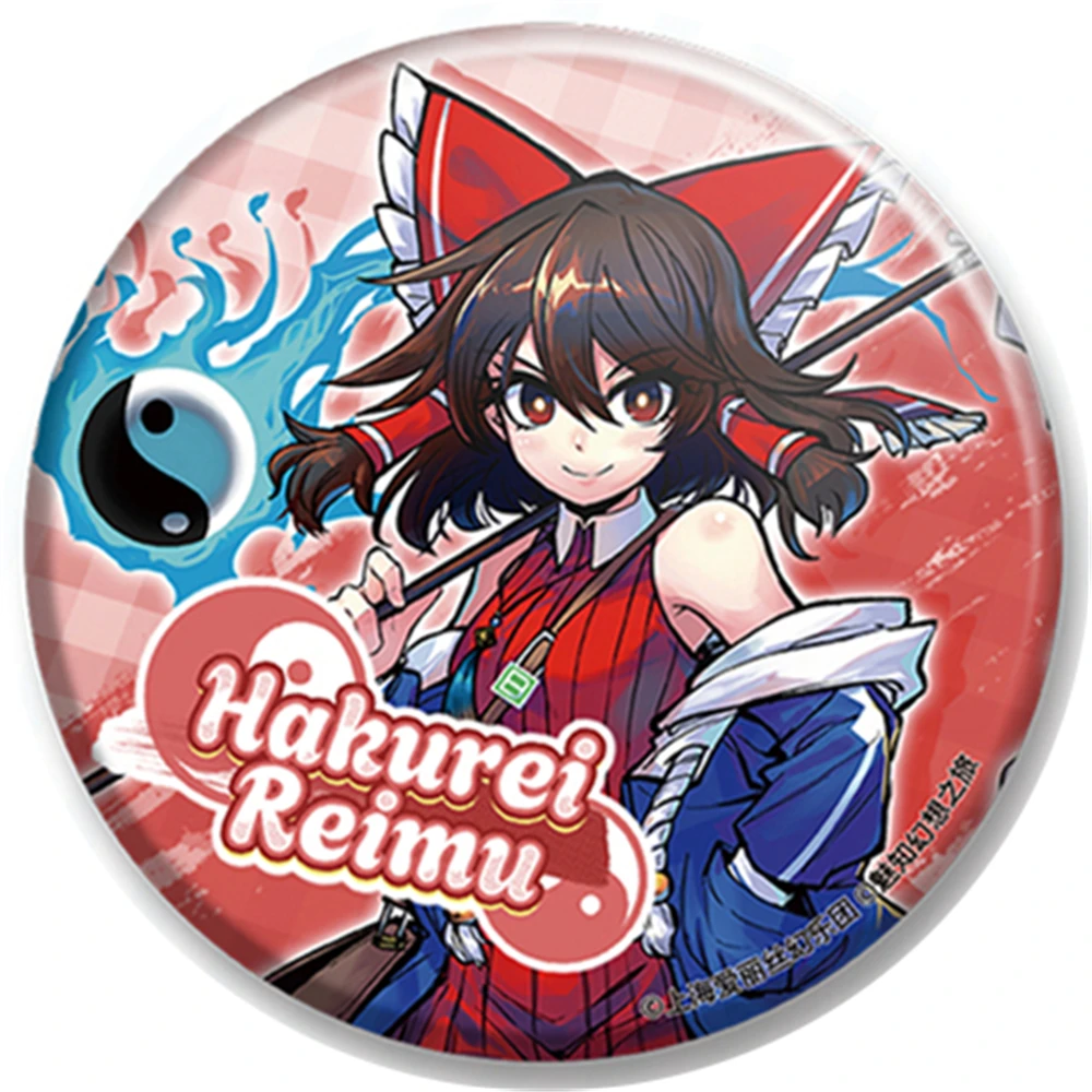 Anime da 58 mm ‌ Progetto Touhou ‌   Hakurei Reimu Patchouli Conoscenza Shameimaru Aya COSTUME Cosplay Distintivo Spilla SPTE Spilla in banda stagnata
