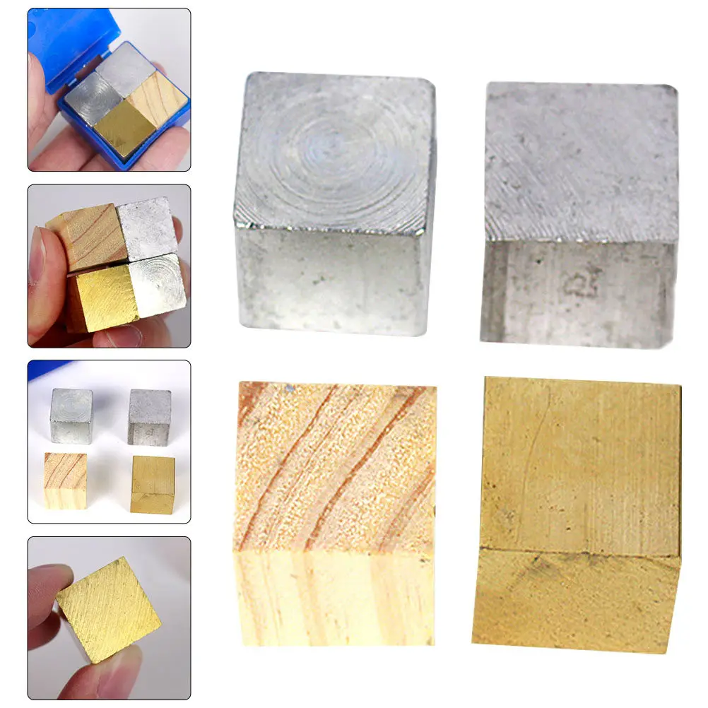 4Pcs Density Science Education Set Wood Copper Iron Aluminum Cubes Physics Teaching Tool Physical Experiment Kit