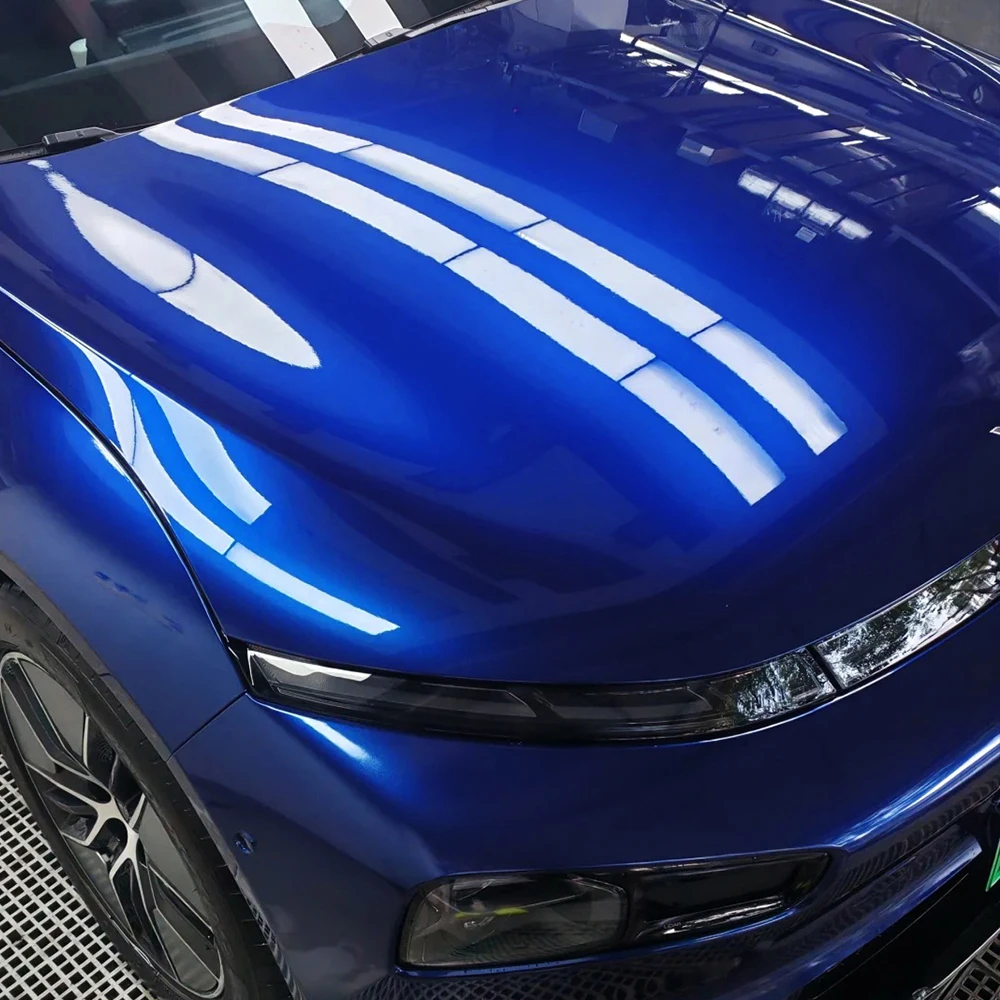 

Glossy PET Navarre Blue Car Vinyl Wrapping Film Self Adhesive Color Change Film Car Body Decoration Accessories Air Bubble Free