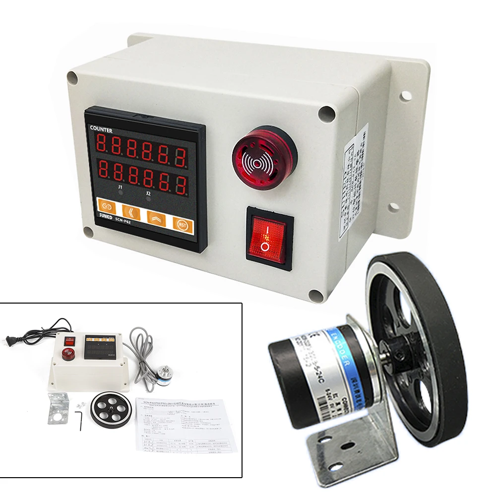 Digital Pulse Meter Counter 300ppr Rotary Encoder Wheel Roll Electronic Length Measurement