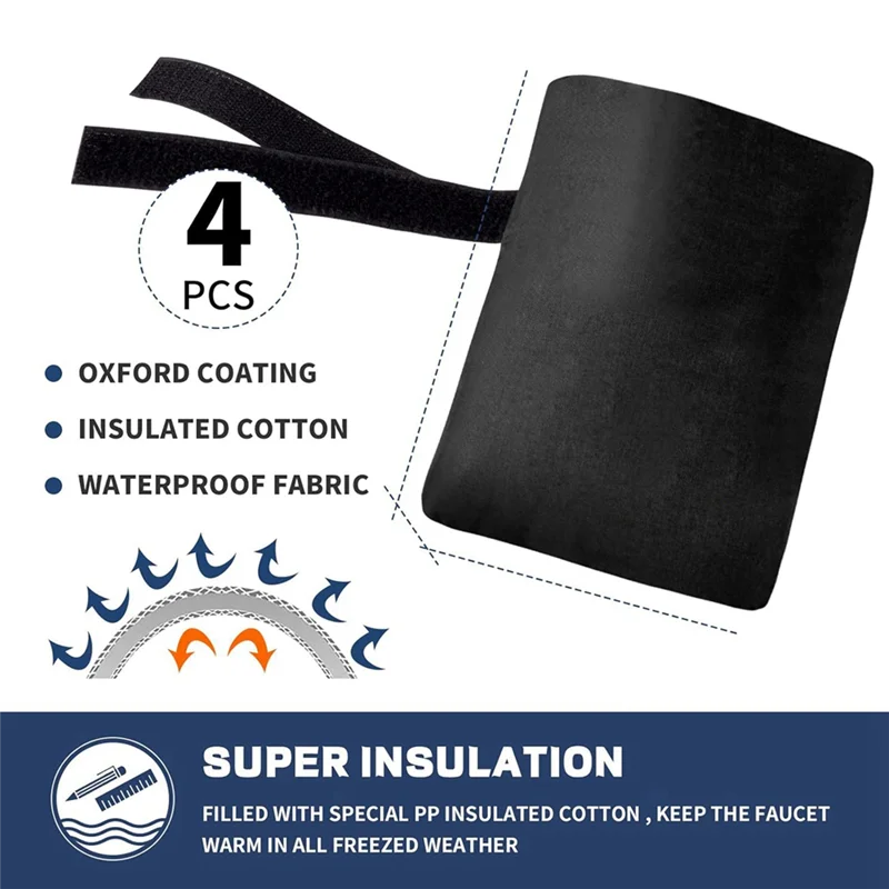 

ABGR-4 шт. изоляционный и незамерзающий чехол для крана, уличный зимний защитный чехол на осень и зиму, плюс хлопок