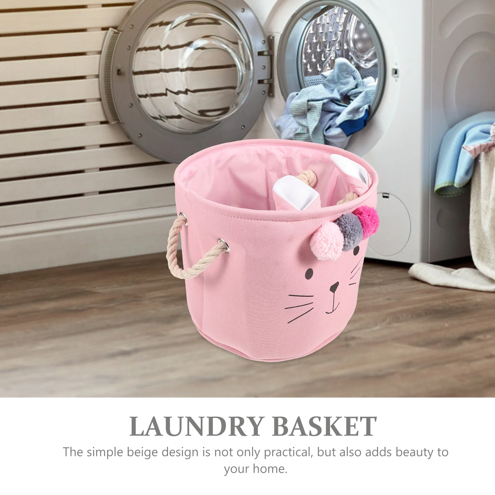 Cloth Storage Bin Pink Cat Fur Ball Basket Boxes Newborn Baby Gifts Girl Nursery Hamper