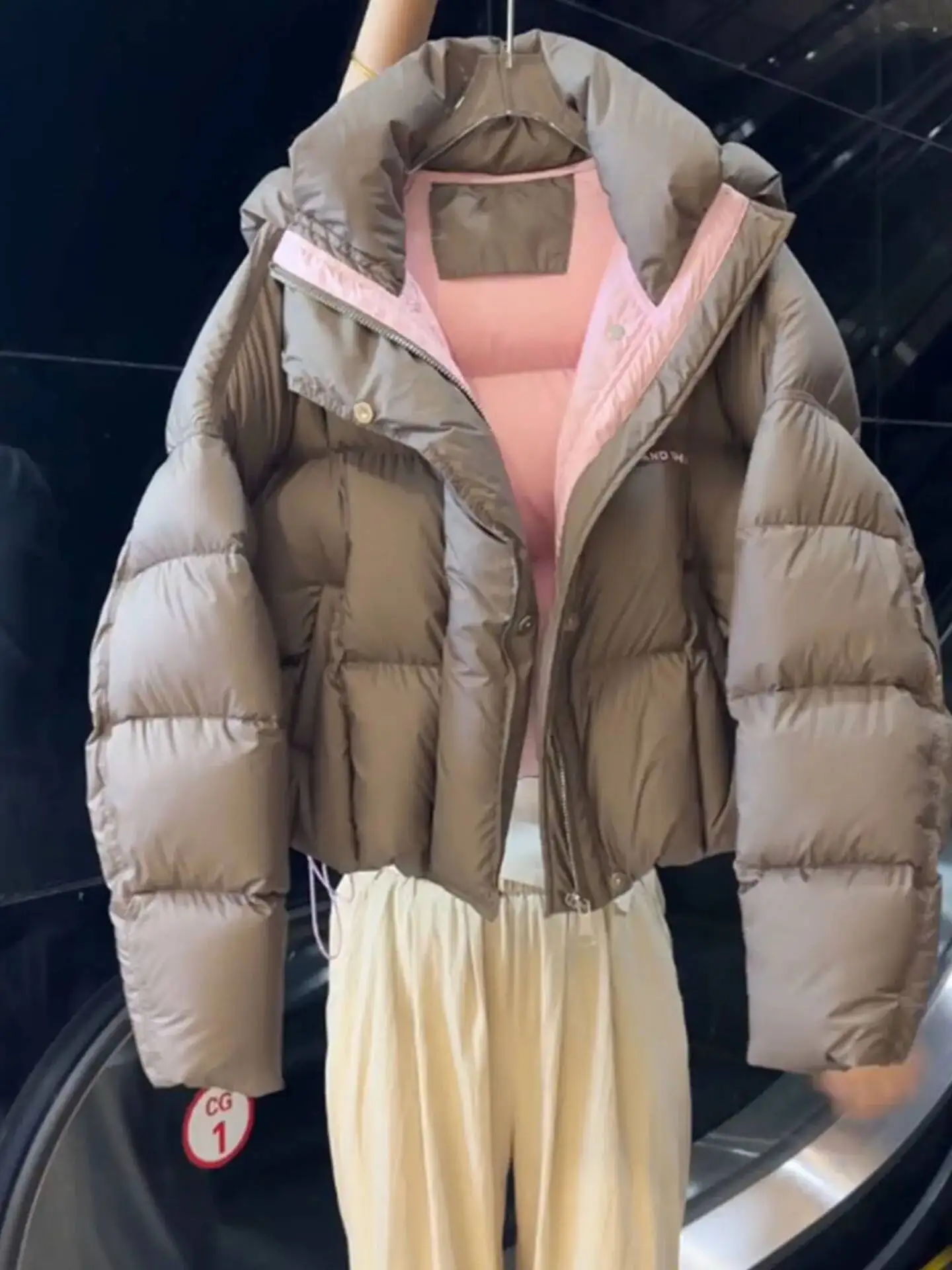 Einzigartige Ort I Ey Damen-Daunenjacke Winter 2026 Neu Kleine Größe Hochwertige Pufferjacke Oberbekleidung Pendler-Stil Reguläre Passform