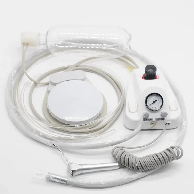 Portable Dental Turbine Unit and Air Compressor 3 Way Injector 4holes Dentistry Whitening Treatment Equipment Plastic Shell