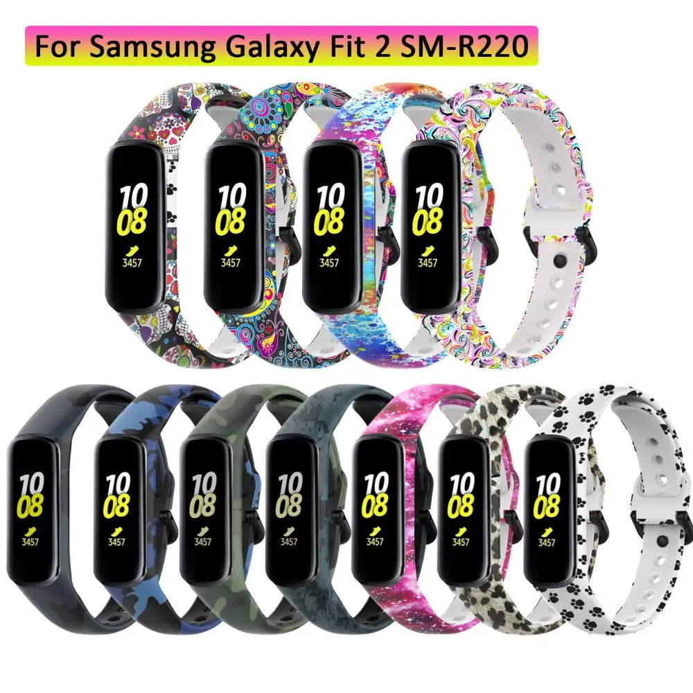 Soft Watchband Bracelet Silicone Colorful Replacement Strap For Samsung Galaxy Fit 2 SM-R220