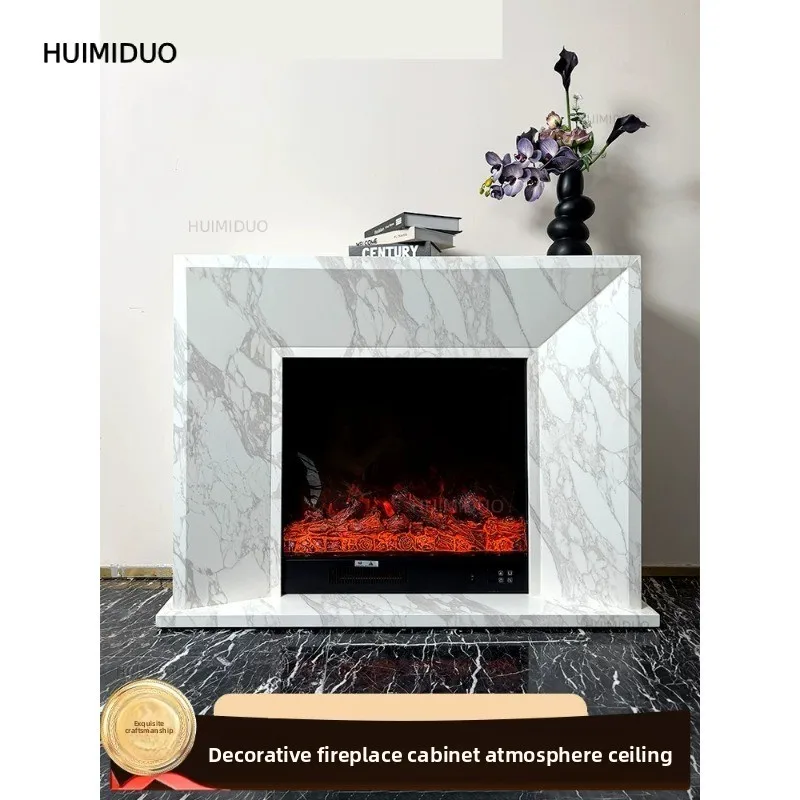 Home Living Room French Retro Simulation Flame Art Entrance Entrance Decorative Fireplace Cabinet