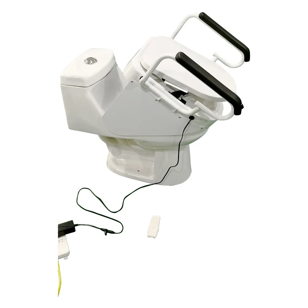 2020 new design electric D shape tilt toilet seat incline lift with handrails and motor  for elderly handicap disabled person