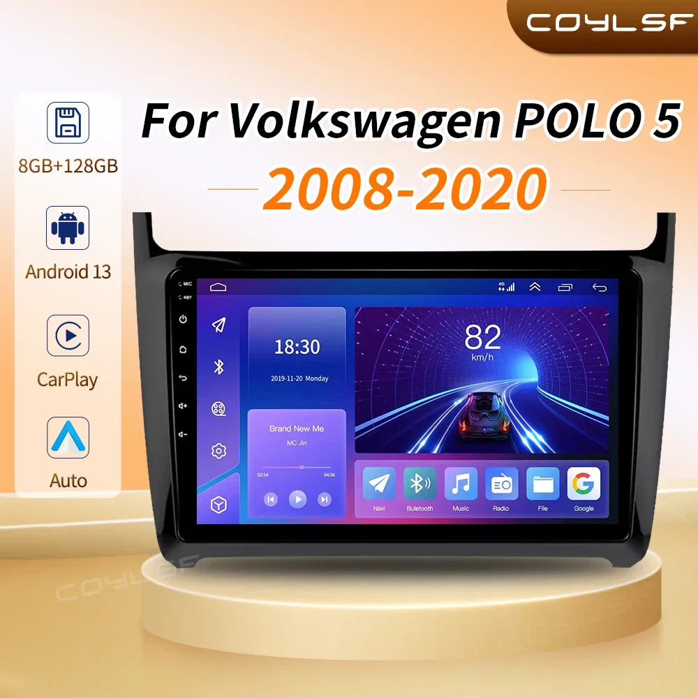 

CarPlay Android Auto Radio for VW Volkswagen POLO 5 sedan 2008-2020 4G Car Multimedia GPS 2din
