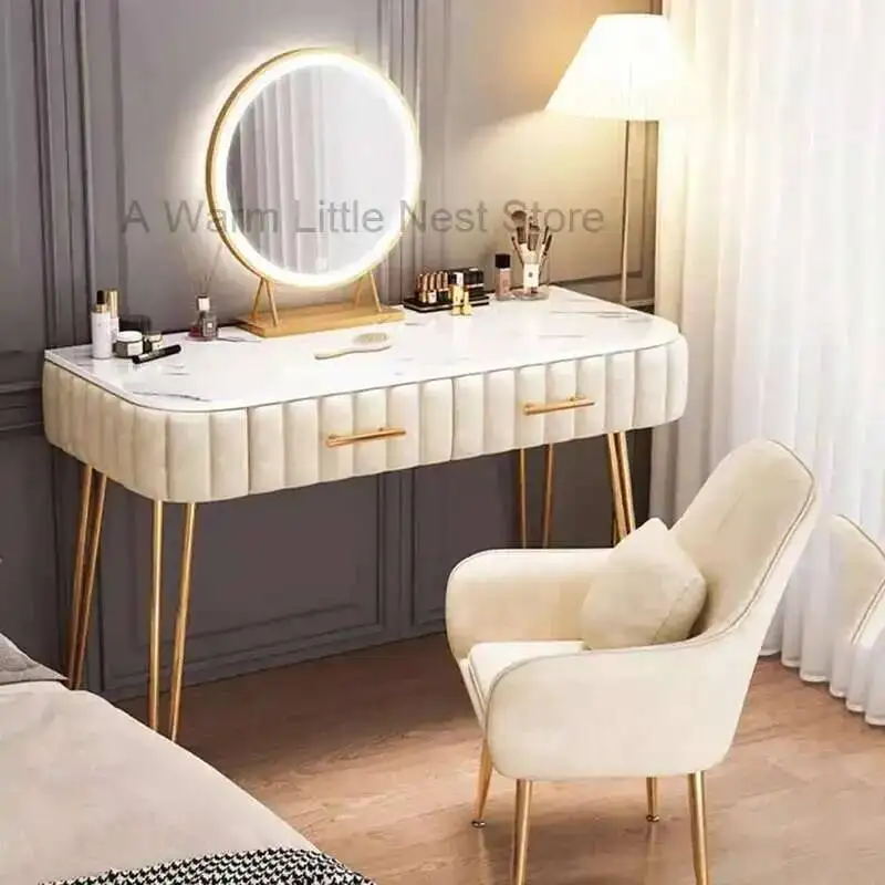 

Mirror Table Drawer White Dressing Chair Bedroom Makeup Dressing Table Women Led Penteadeiras De Maquiagem Room Furniture