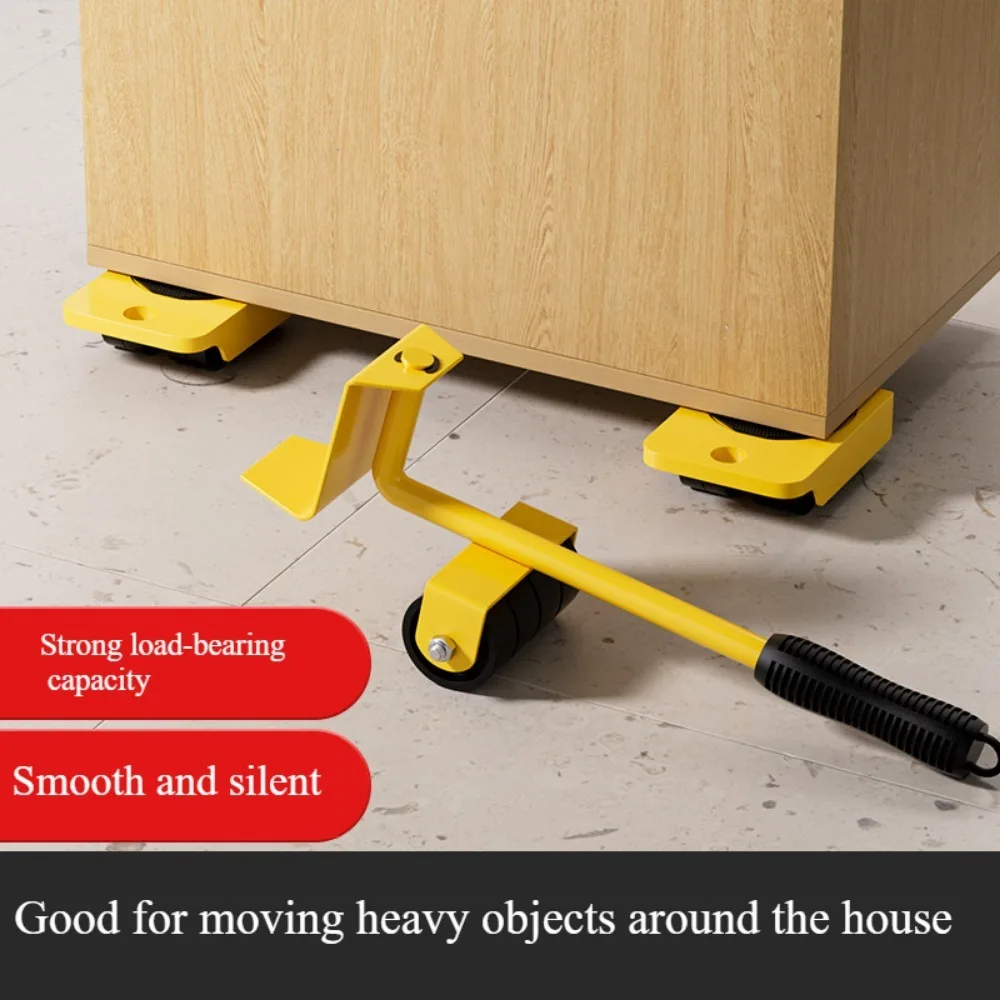 1/5 Buah Set Rol Transportasi Bergerak Furnitur Pengangkat Furnitur Tugas Berat Alat Transportasi Pengangkat Tugas Berat Roda Rol Penggerak