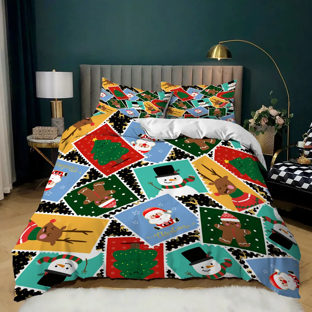Merry Christmas Bedding Set Duvet Cover Set 3D Bedding Set Digital Printing Queen Size Bedding Set Fashion Design Christmas Gift