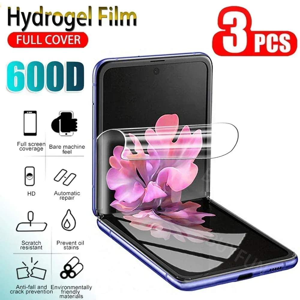 

3pcs HD Hydrogel film screen protector For Samsung Galaxy Z Flip6 Flip4 soft protective film On Samsung galaxy Z Flip5 Flip3 4 6