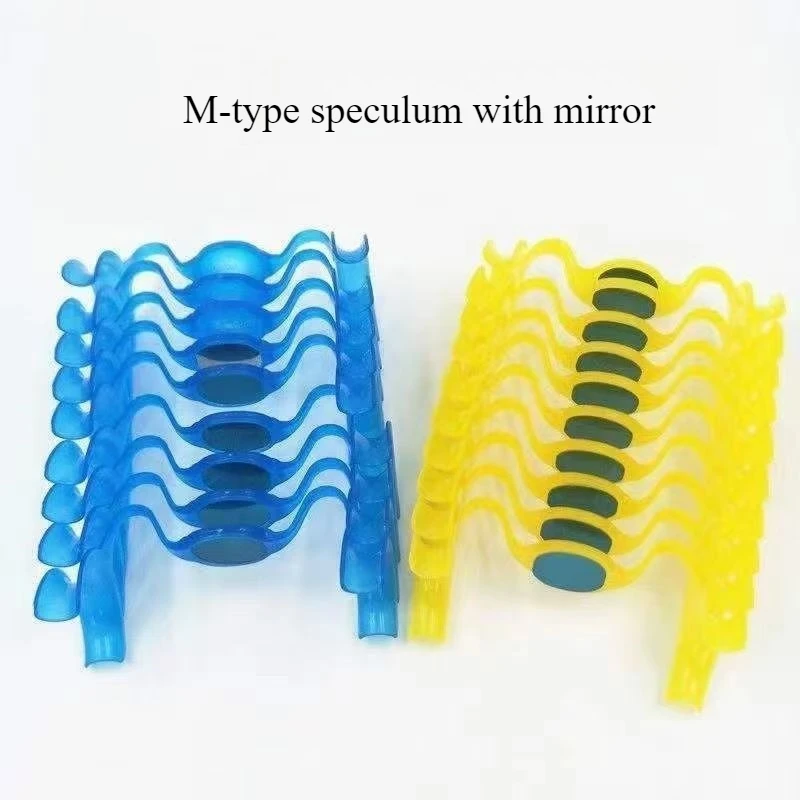 10 Pcs M-Shaped Mouth Opener with Mirror – Disposable Dental Mouth Retractor and Spreader Tool