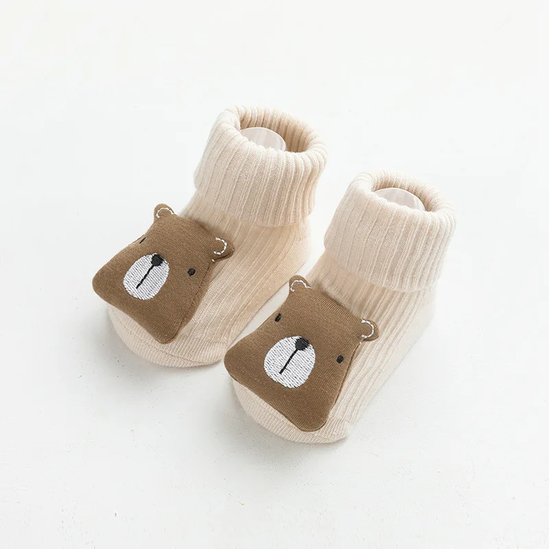 Cute Cartoon Animal Baby Socks for Boy Girl Winter Spring Soft Cotton Bear Cat Elephant Anti Slip Soled Newborn Toddler Socks