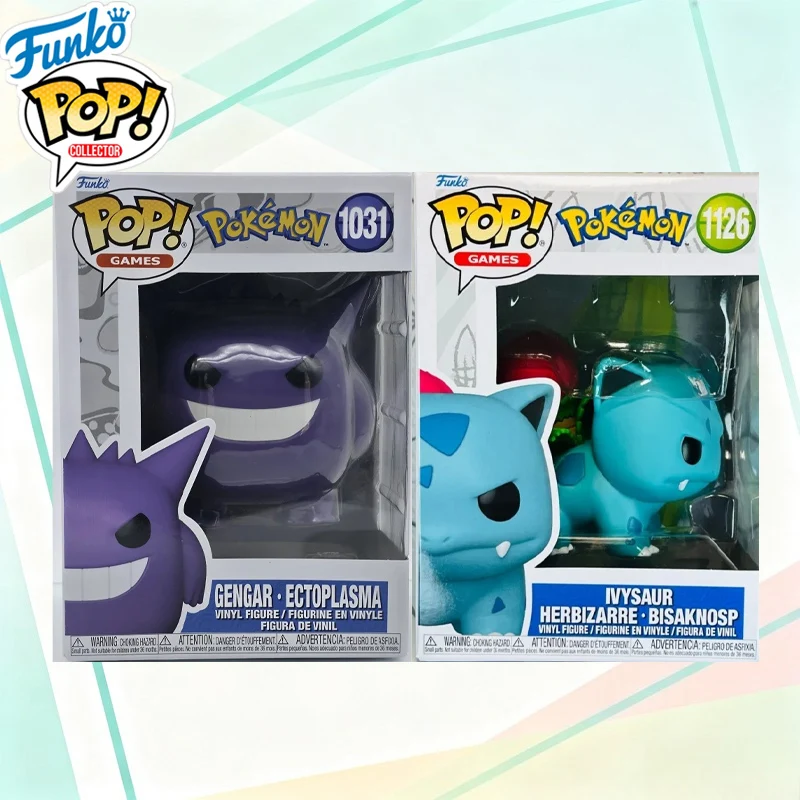 Funko Pop Juegos Originales Pokémon # 1126 Ivysaur Gengar # Figuras de Acción de Vinilo 1031, Juguetes para Niños y Niñas, Regalo, Adornos Coleccionables