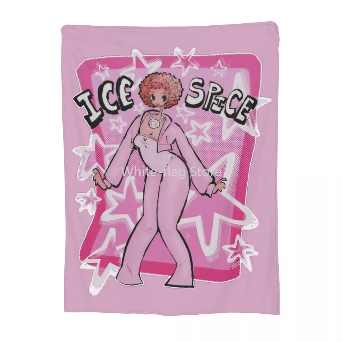 

Розовые Мультяшные одеяла Ice Spice, бархатное домашнее забавное одеяло, расслабляющее супермягкое плюшевое тонкое одеяло для дивана
